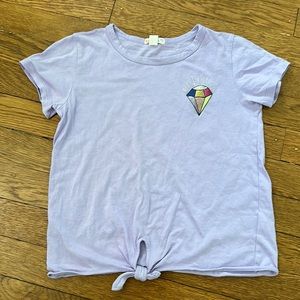 Crewcuts lavender tee with tie in front size 8